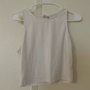 White Cropped Tank Top